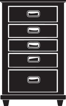 Filing Cabinet icon clean simple silhouette black illustration vector