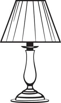 Minimalistic black illustration of a lamp with a linear outline. vector