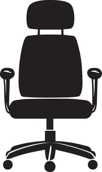 Office chair clean simple icon silhouette black illustration vector
