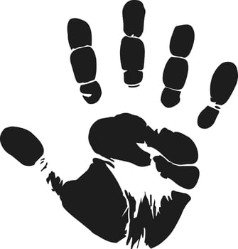 Holi Festival Handprint Silhouette - Black Festive Design Element vector