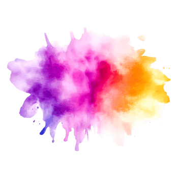 Colorful Abstract Splash of Pink, Purple, Yellow, and Orange Paint png
