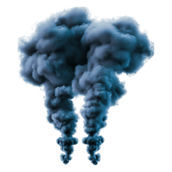 Dark Smoke Clouds Rising Dramatically Against Transparent Background png