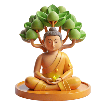 stunning rustic impressive vintage A serene Buddha meditating under the Bodhi tree, soft and warm lighting, traditional Buddhist art style genuine exclusive png