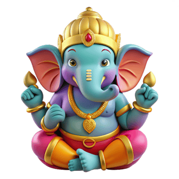 elegant rustic stunning classic A powerful Ganesh, remover of obstacles, vibrant and colorful, Hindu art style high quality high resolution png