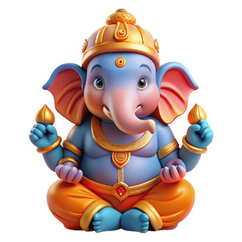 stunning minimalist magnificent traditional A powerful Ganesh, remover of obstacles, vibrant and colorful, Hindu art style detailed detailed png