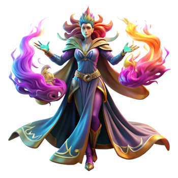 beautiful rustic stunning modern A powerful sorceress summoning a spectral phoenix, dynamic lighting, vibrant colors, art by Boris Vallejo, flowing fabrics detailed exclusive png