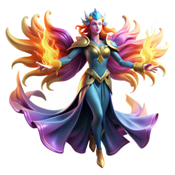 magnificent contemporary magnificent vintage A powerful sorceress summoning a spectral phoenix, dynamic lighting, vibrant colors, art by Boris Vallejo, flowing fabrics authentic exclusive png