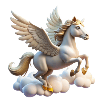 impressive artistic wonderful creative A graceful Pegasus soaring through the clouds, majestic and ethereal lighting, Renaissance style high quality 4K png
