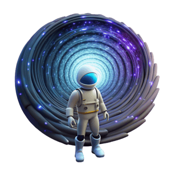 wonderful artistic wonderful minimalist A lone astronaut gazing at a swirling vortex of binary code in deep space, stars faintly visible, digital art style, dimly lit genuine 4K png
