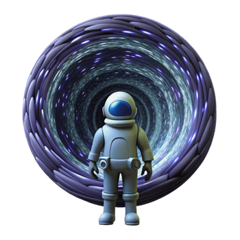 magnificent artistic extraordinary contemporary A lone astronaut gazing at a swirling vortex of binary code in deep space, stars faintly visible, digital art style, dimly lit genuine detailed png