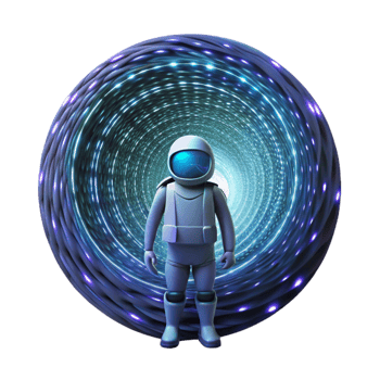 serene modern serene modern A lone astronaut gazing at a swirling vortex of binary code in deep space, stars faintly visible, digital art style, dimly lit 4K genuine png