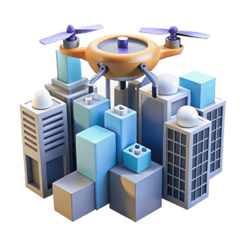 impressive contemporary serene minimalist A drone delivering a package in a dense urban environment, futuristic architecture, fast motion blur, cyberpunk style premium high resolution png