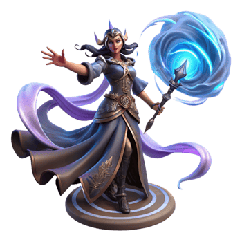 impressive modern elegant abstract A powerful sorceress summoning a swirling vortex of arcane energy, her robes flowing in the wind, intricate runes glowing on her staff.... png