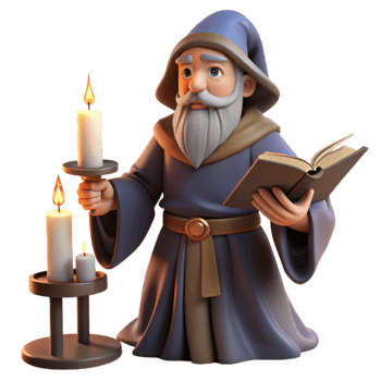 extraordinary abstract extraordinary abstract A wise old wizard casting a spell in a dusty library, candlelight, Rembrandt style detailed professional png