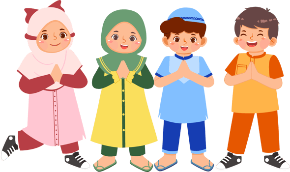 Muslim Kids Give Greeting png