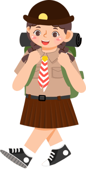 Scout Girl with Backpack png