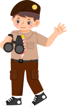 Scout Boy Holding Binocular png