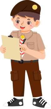 Scout Boy Holding Clipboard png