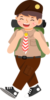 Scout Boy with Backpack png
