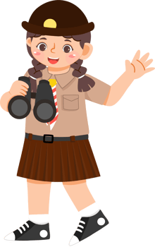 Scout Girl Holding Binoculars png