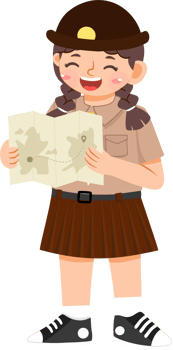 Scout Girl Holding Map png