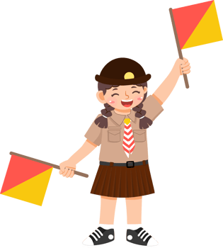 Scout Girl Holding Semaphore png