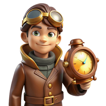 magnificent minimalist vibrant creative A lone steampunk explorer in a leather aviator jacket and goggles, gazing at a complex clockwork compass, bathed in the warm glow of a flickering gas lamp... png