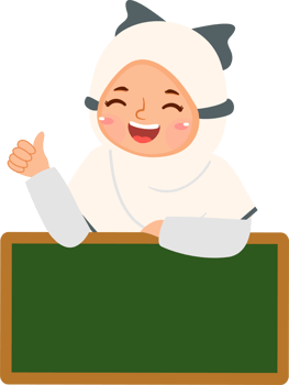 Joyful Hijab Girl Holding Blank Sign png