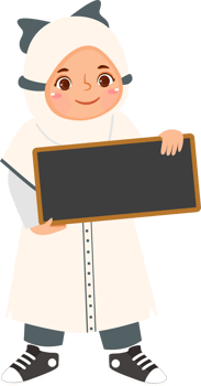 Happy Muslim Girl Holding Blank Sign png