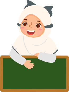 Hijab Girl Holding Blank Board png