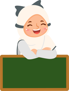 Cute Hijab Girl Holding Blank Board png