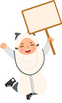 Cute Hijab Girl Holding Blank Sign png