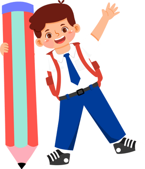Schoolboy Junior High Student Holding Giant Pencil png