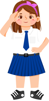 Schoolgirl Junior High Student Saluting png