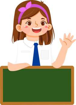 Schoolgirl Junior High Student Holding Chalkboard png