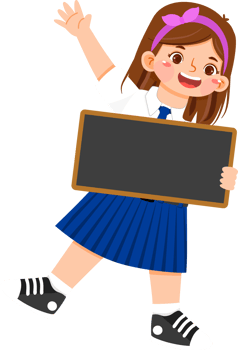 Schoolgirl Junior High Student Holding Blackboard png