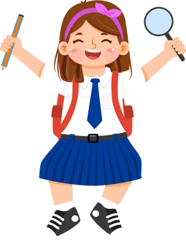 Schoolgirl Junior High Student Holding Magnifying Glass png