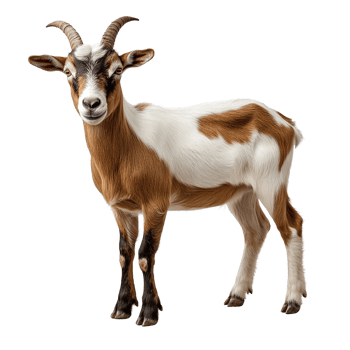 Young Brown and White Goat Standing png