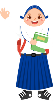 Hijab Girl Junior High School Student with Ok Hand Sign png