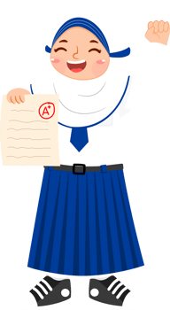 Hijab Girl Junior High School Student Celebrating Achievement png