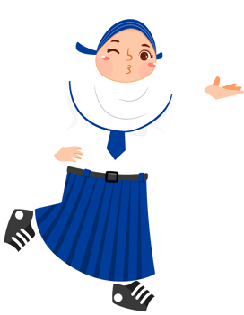 Hijab Girl Junior High School Student Winking png