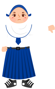 Schoolgirl Junior High Student Showing Thumb Down png