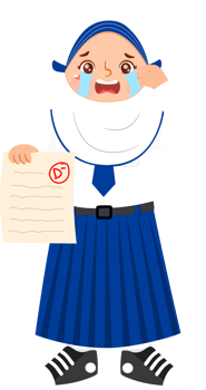 Hijab Girl Junior High School Student Crying png
