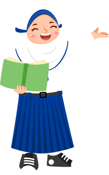 Hijab Girl Junior High School Student Holding Book png