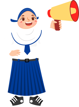 Schoolgirl Junior High Student Holding Megaphone png