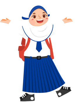 Happy Hijab Girl Junior High School student png