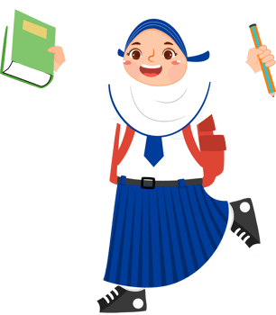 Hijab Girl Junior High School Student Holding Book and Pencil png