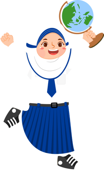 Hijab Girl Junior High School Student Holding Globe png