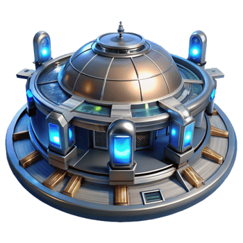beautiful abstract stunning modern A futuristic space station, sleek metallic design, glowing energy panels, orbiting a distant planet, science fiction, cinematic lighting, high quality detailed png