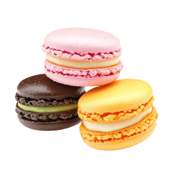 Colorful Macarons Trio on Transparent Background png
